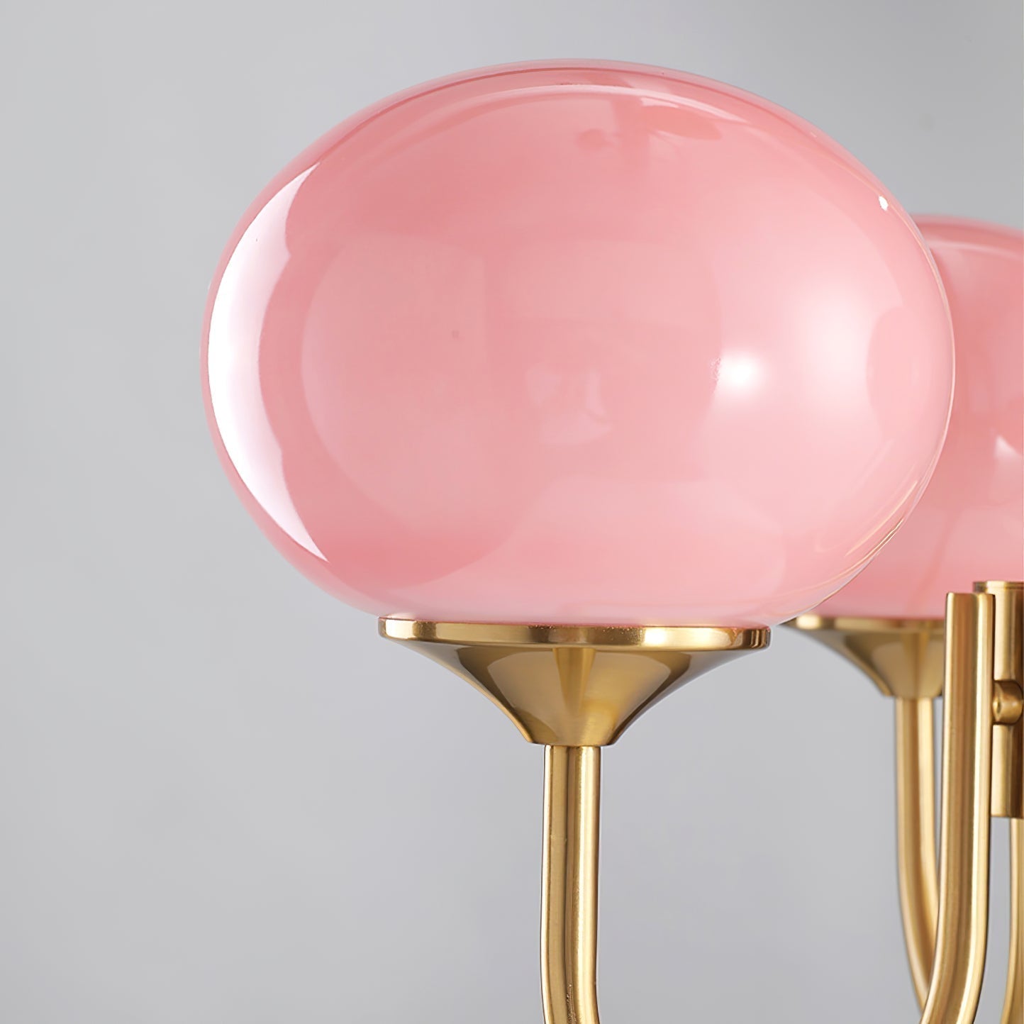 Plafondlamp Glas Roze Goud Retro 3 of 5 Lichts Hanglamp Woonkamer Slaapkamer Eetkamer Luxe | Sansoti