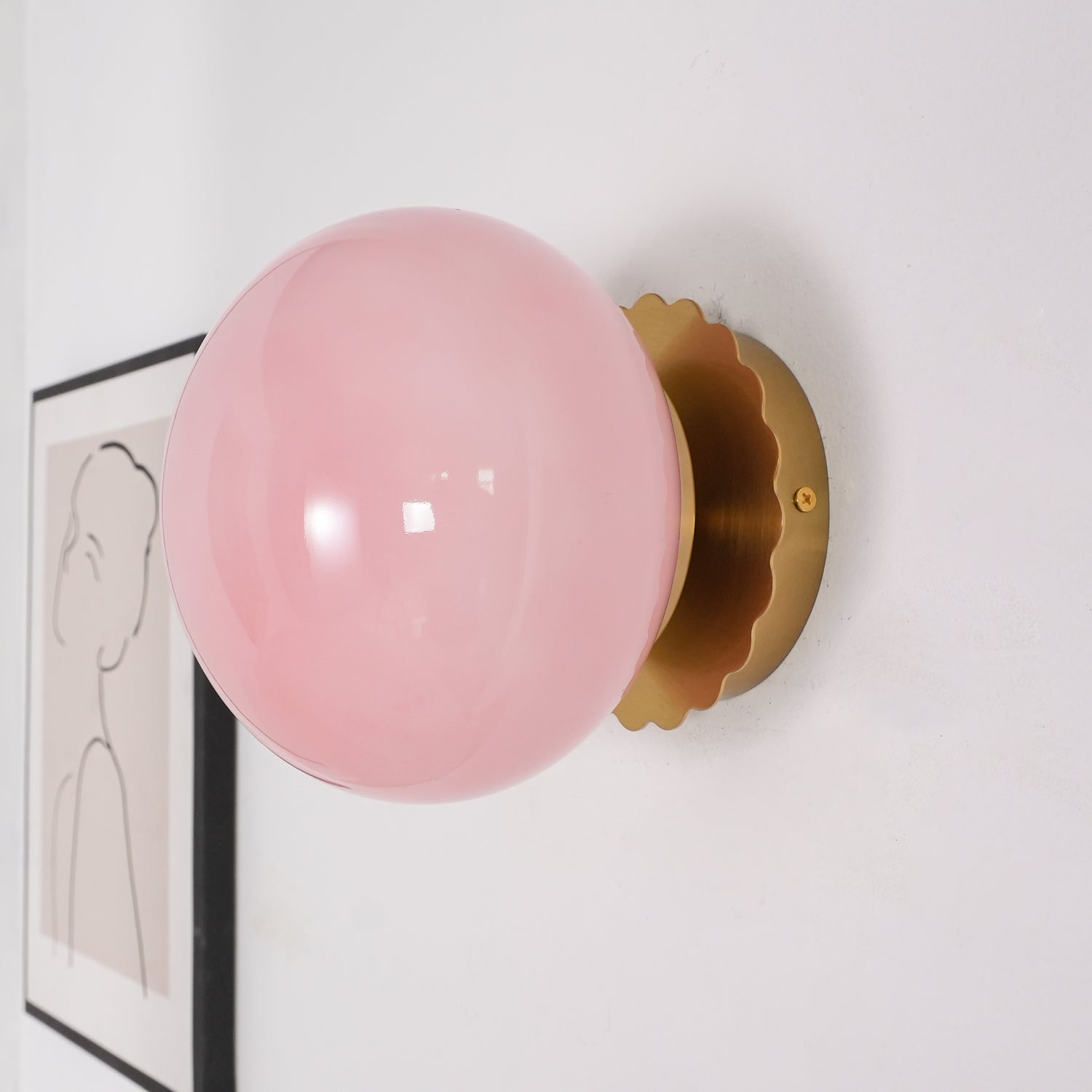 Glazen Wandlamp met Gekleurde Diffuser – Dimbare Armatuur Wand & Plafond Converteerbaar | Sansoti