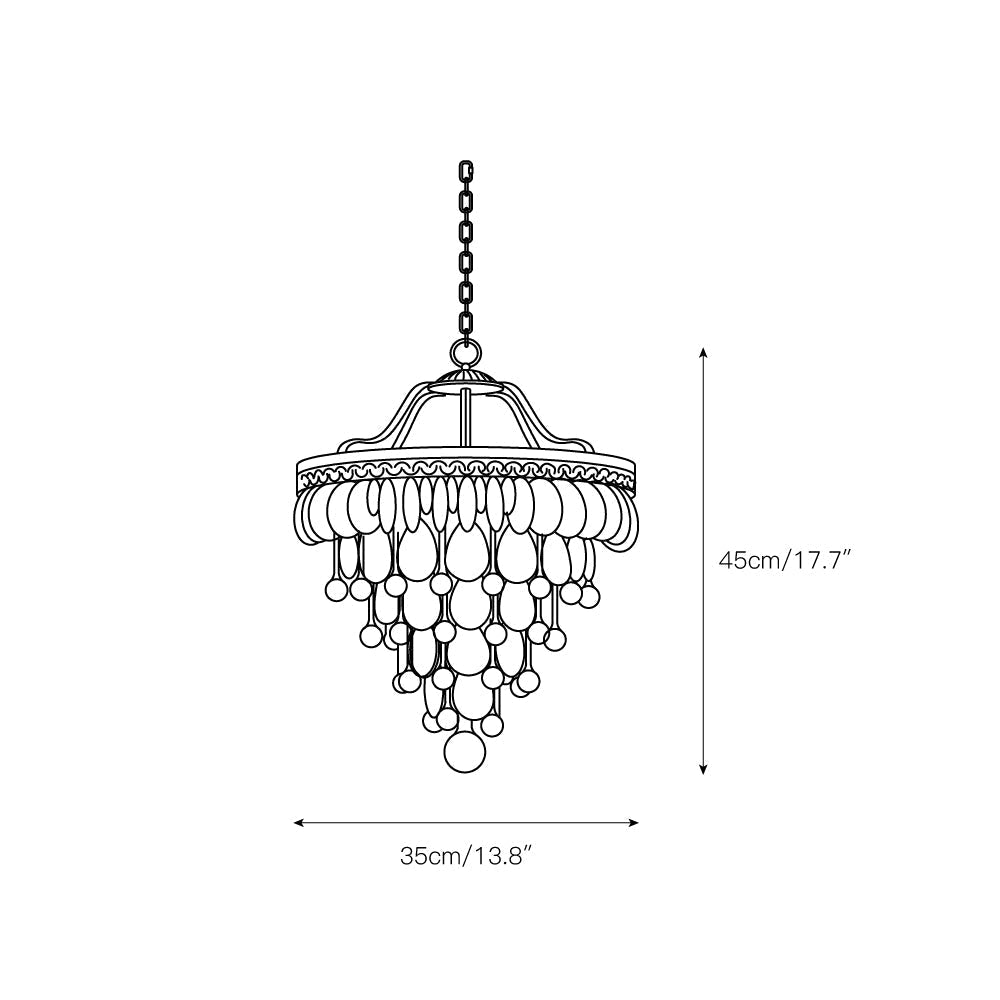 Lustre en cristal avec finition bronze antique et suspension à chaîne – Éclairage décoratif exclusif | Sansoti