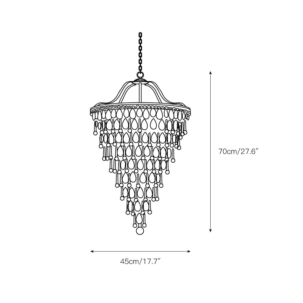 Lustre en cristal avec finition bronze antique et suspension à chaîne – Éclairage décoratif exclusif | Sansoti
