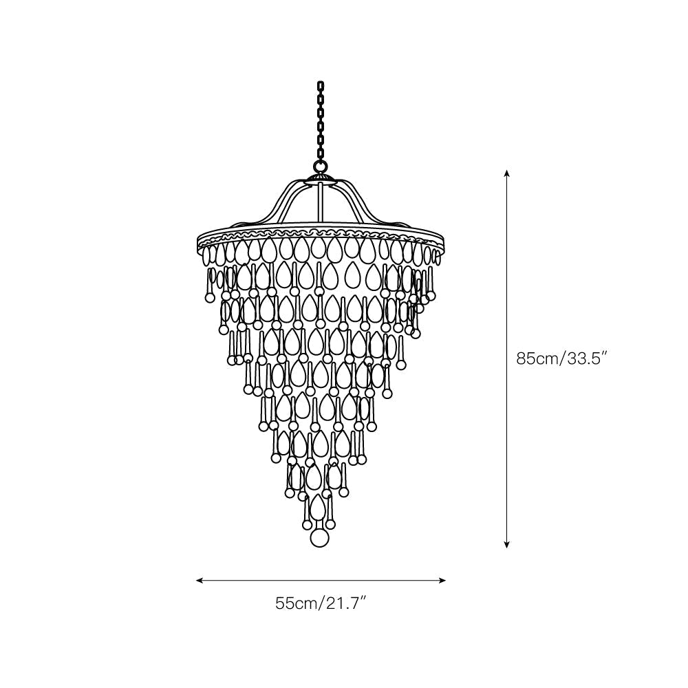 Lustre en cristal avec finition bronze antique et suspension à chaîne – Éclairage décoratif exclusif | Sansoti
