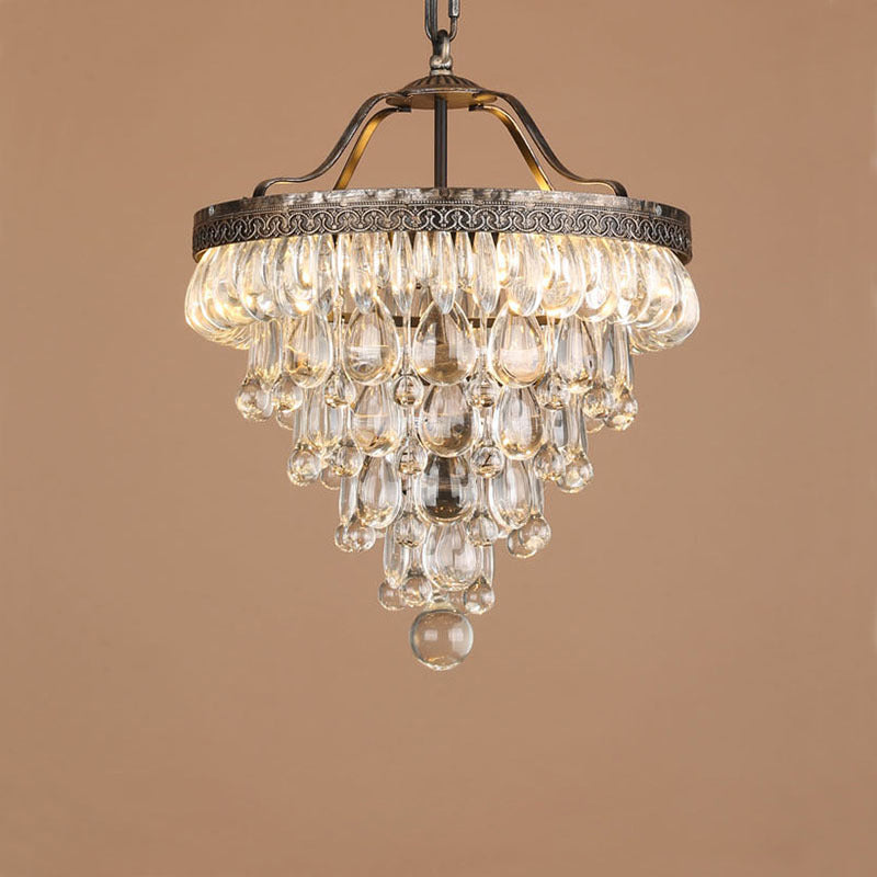 Lustre en cristal avec finition bronze antique et suspension à chaîne – Éclairage décoratif exclusif | Sansoti
