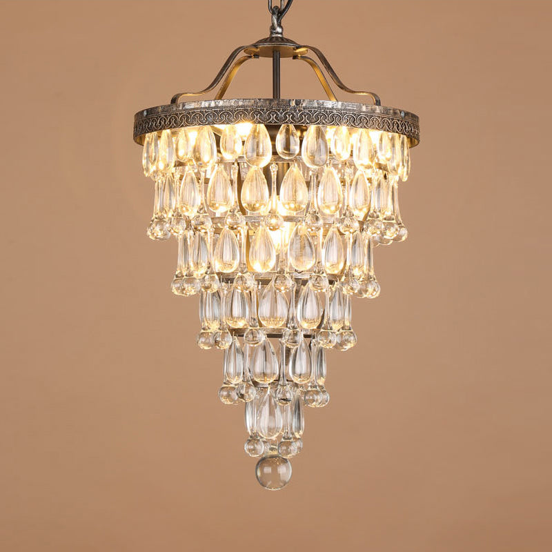 Lustre en cristal avec finition bronze antique et suspension à chaîne – Éclairage décoratif exclusif | Sansoti