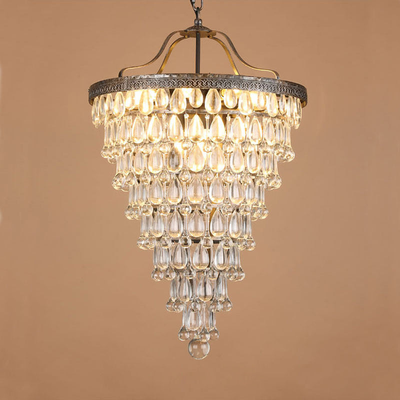 Lustre en cristal avec finition bronze antique et suspension à chaîne – Éclairage décoratif exclusif | Sansoti