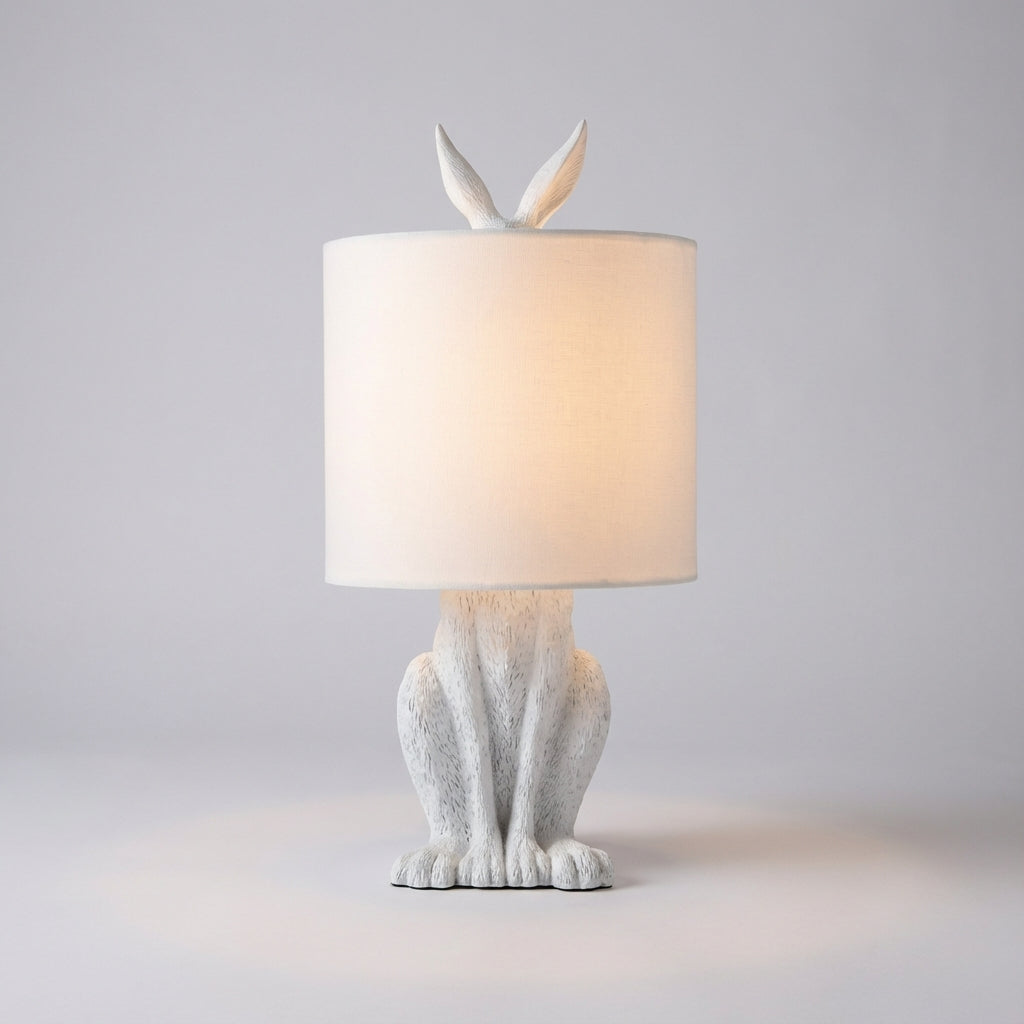 Tafellamp Konijn Goud Resin Linnen Kap E27 50cm Woonkamer Slaapkamer Decoratieve Nachtkastlamp Dierenlamp Sfeerverlichting | Sansoti