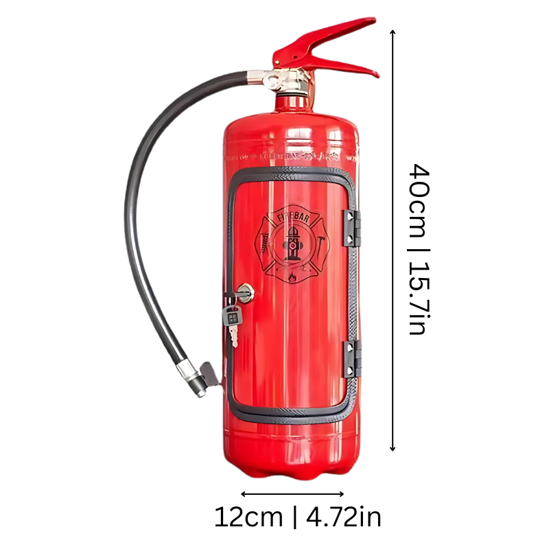 Feuerlöscher Getränkeschrank mit Flaschenhalter und Gläserhalter Handgemachte Minibar Industrielles Wohnaccessoire | Restfield