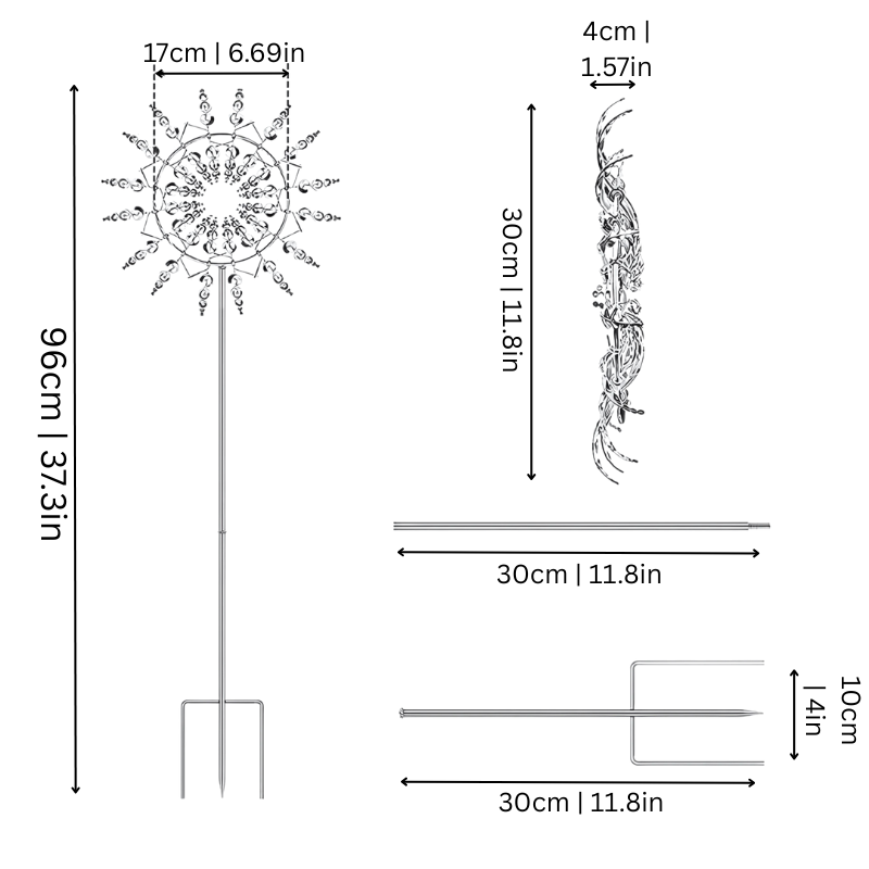 Éolienne de jardin cinétique en acier inoxydable – sculpture éolienne décorative pour jardin et balcon | Restfield