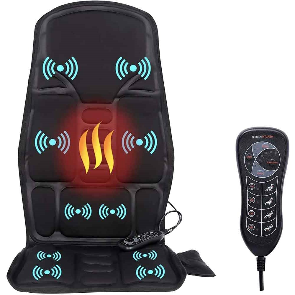 Elektrisches Massagekissen mit 8 Programmen, beheizter Nackenstütze und Shiatsu-Funktion für Stuhl, Auto und Zuhause, zur Entspannung | Sansoti