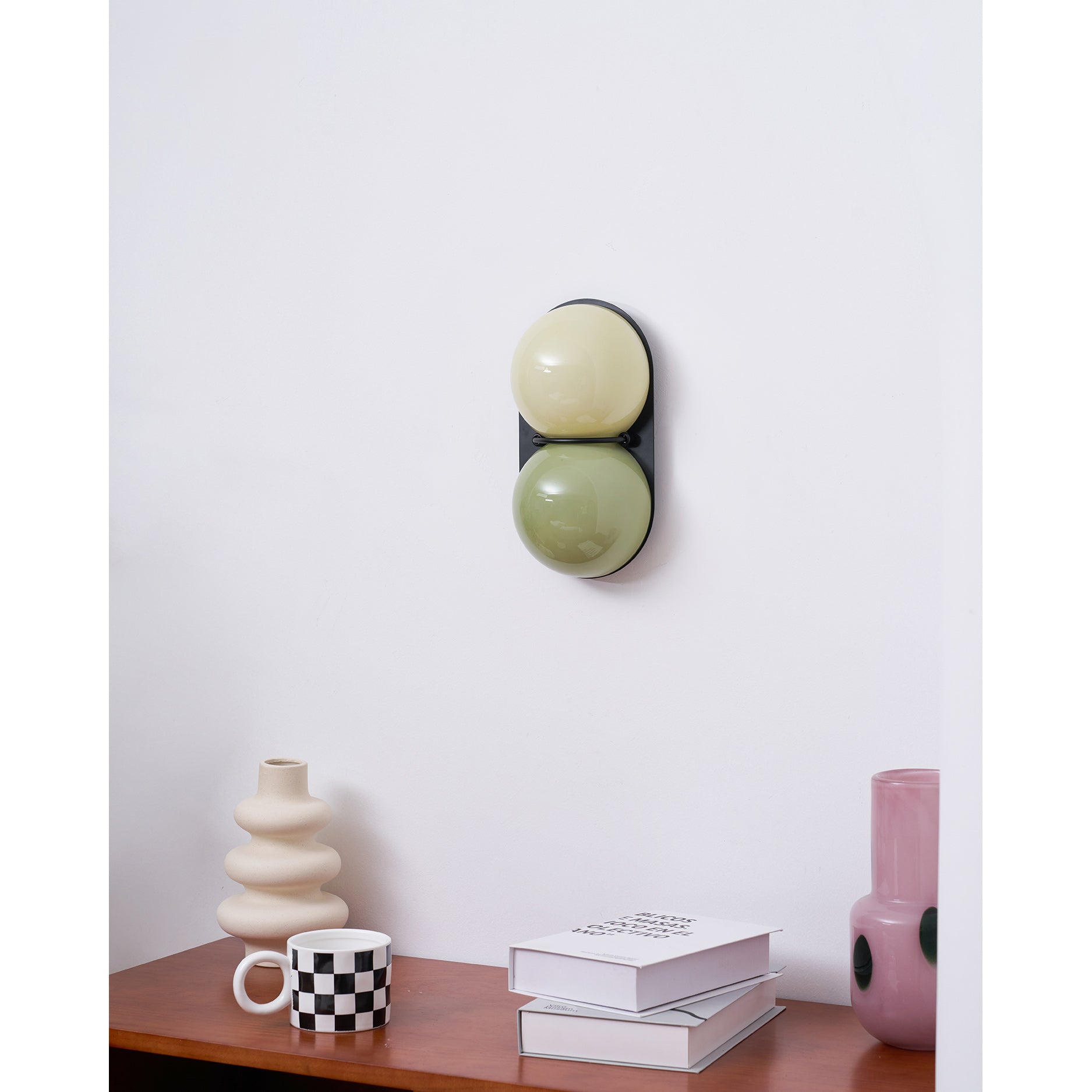 Moderne Dubbele Glazen Wandlamp – Speelse Verlichting met Gekleurde Glazen voor Slaapkamer & Kinderkamer | Sansoti