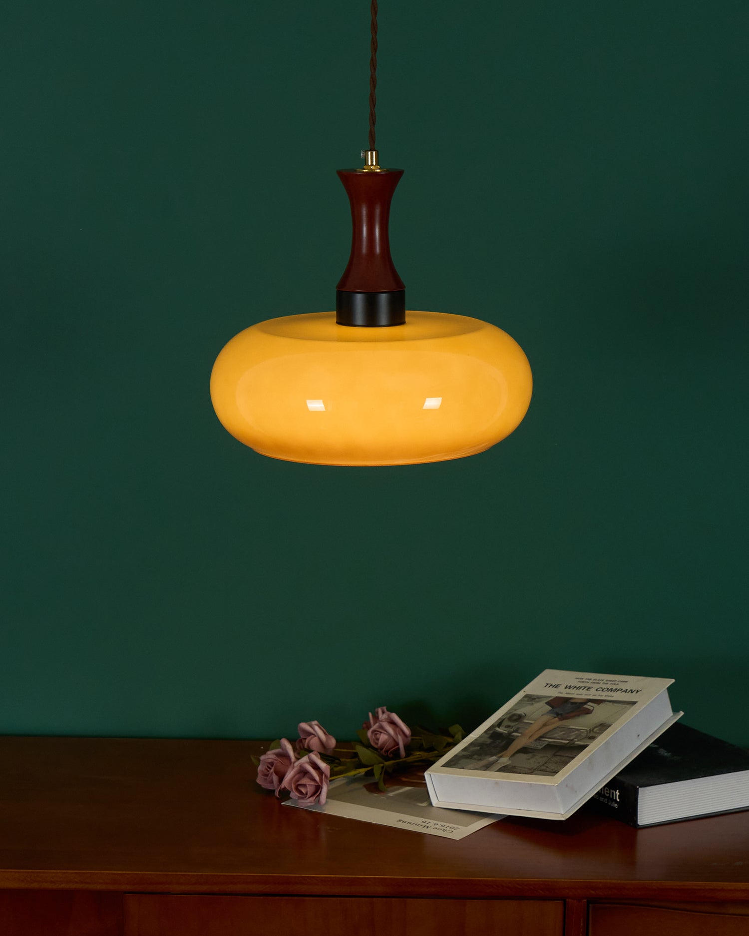 Amber glazen hanglamp – warme sfeerverlichting voor woonkamer en eetkamer | Sansoti