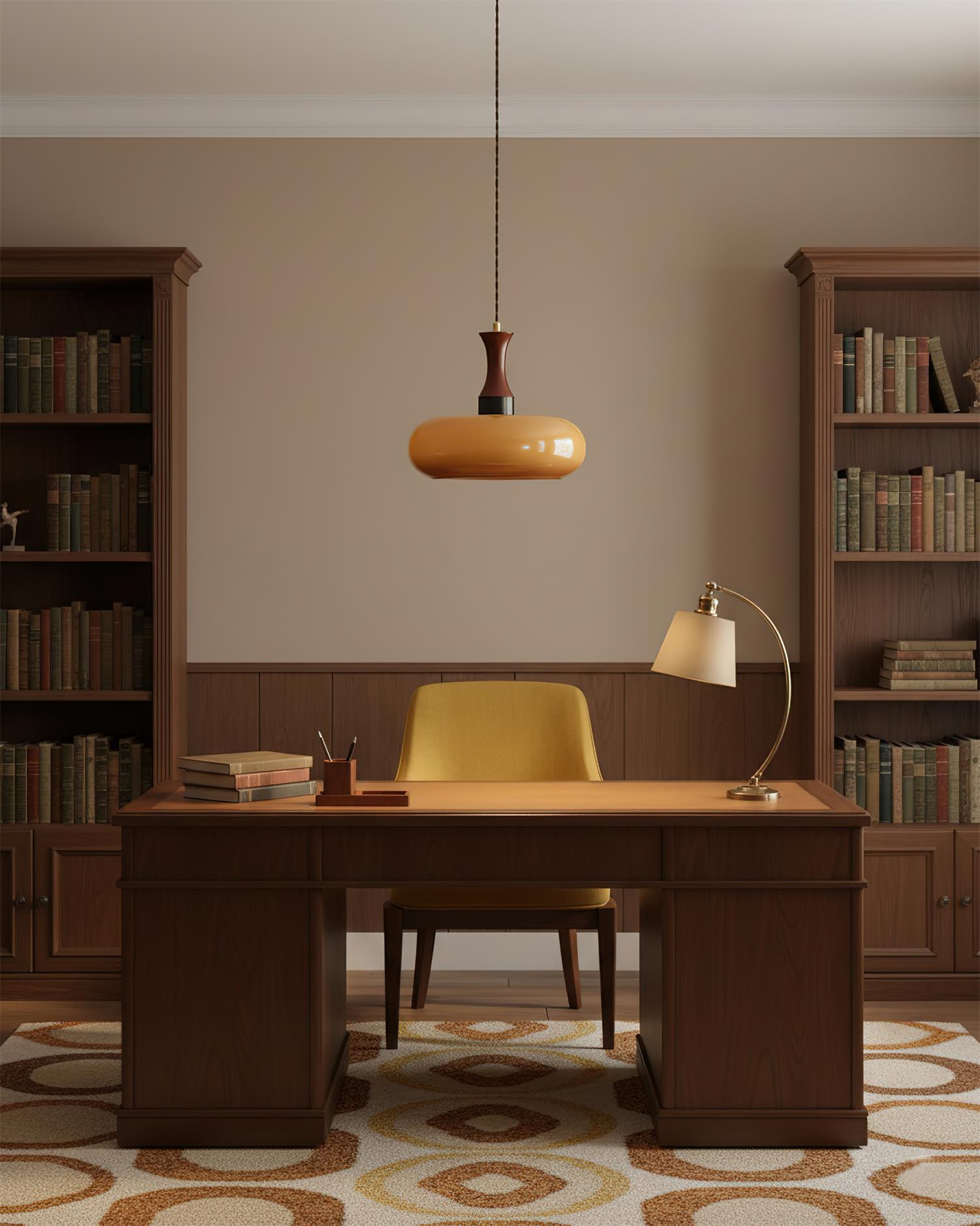 Amber glazen hanglamp – warme sfeerverlichting voor woonkamer en eetkamer | Sansoti