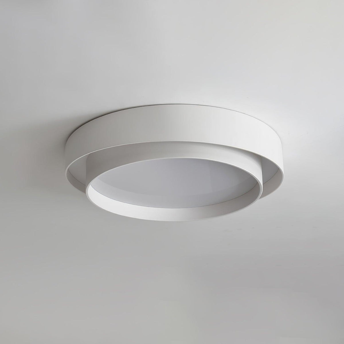 Ceiling Light Double Ring Cylindrical Design Dimmable LED Living Room Bedroom Modern Metal Acrylic Interior | Sansoti