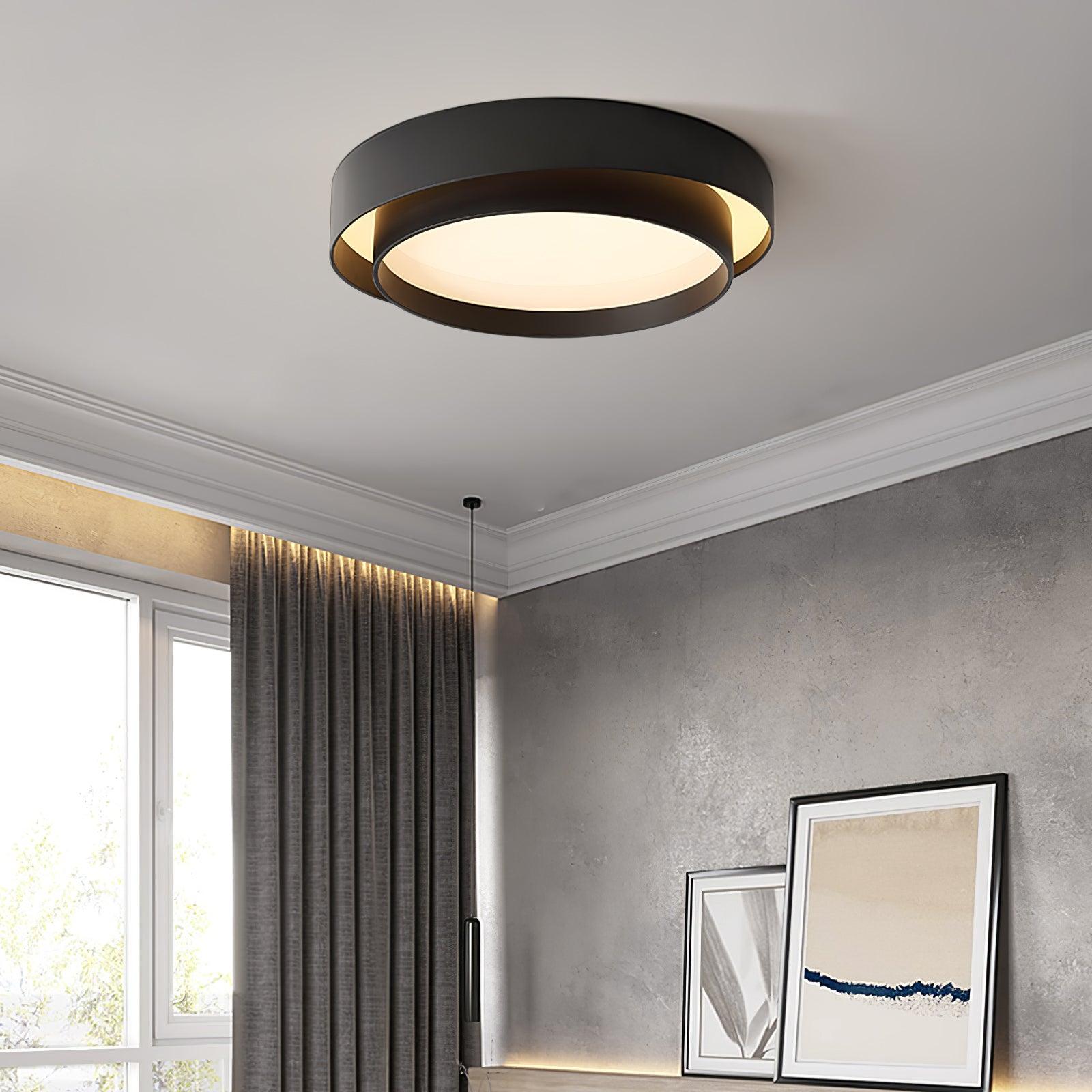 Plafondlamp Cilinder IJzer Acryl Wit Grijs Zwart Woonkamer Slaapkamer LED 3000K 4000K 6000K Ø40 Ø50 Ø60cm Plafonnière Dimbaar | Sansoti