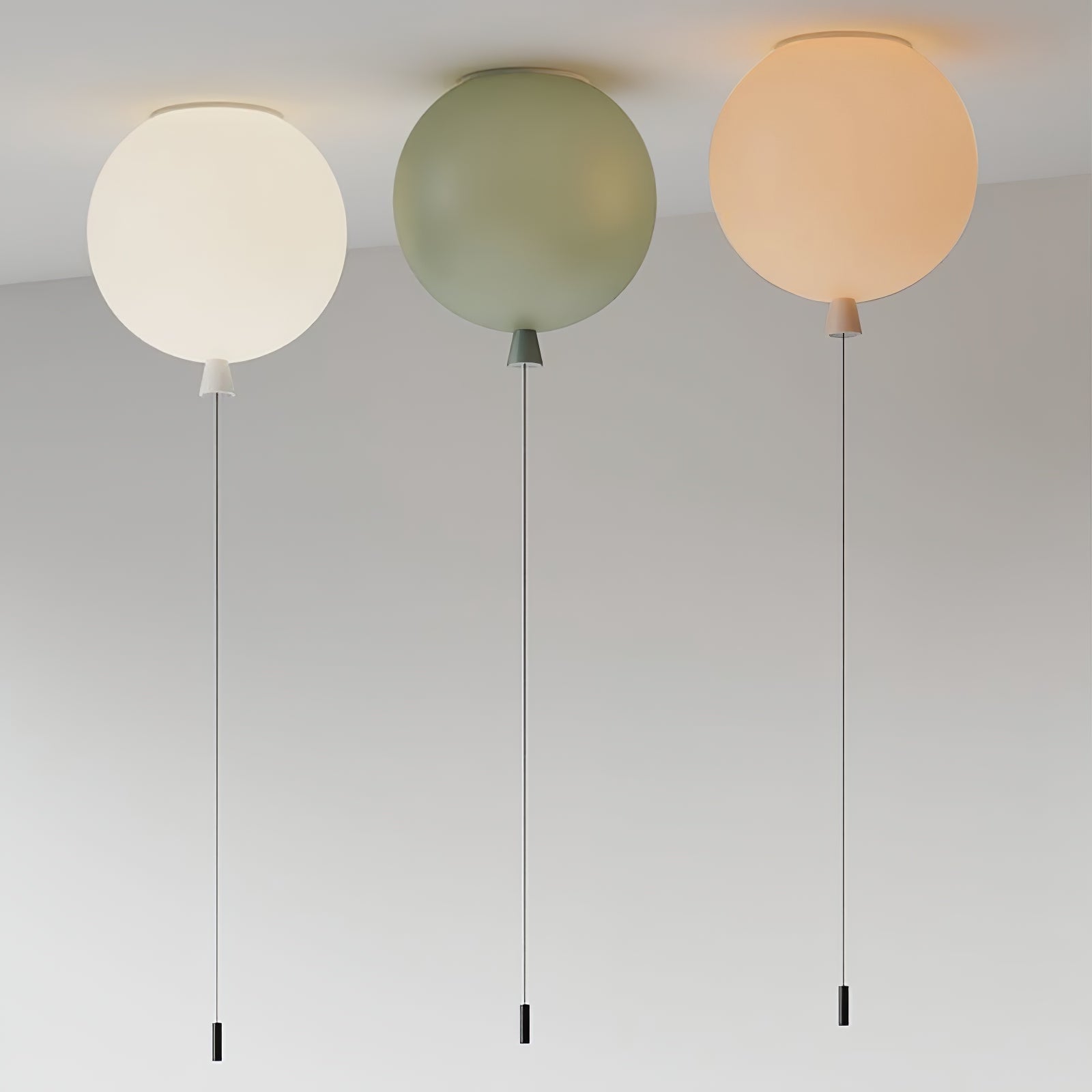 Ballonlampe Deckenleuchte Kunststoff Weiß Blau Rosa Orange Kinderzimmer Wohnzimmer Ø25 Ø30 Ø35cm Hängelampe Verspielter Zugschnur | Restfield