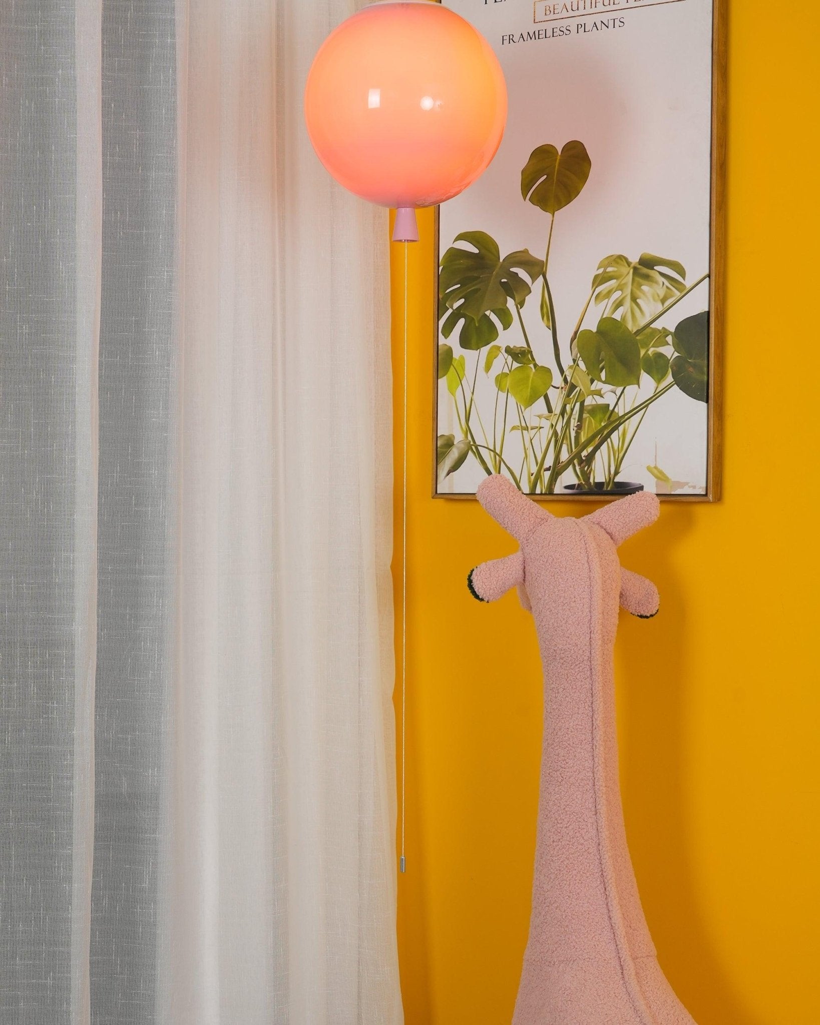 Ballonlampe Deckenleuchte Kunststoff Weiß Blau Rosa Orange Kinderzimmer Wohnzimmer Ø25 Ø30 Ø35cm Hängelampe Verspielter Zugschnur | Restfield