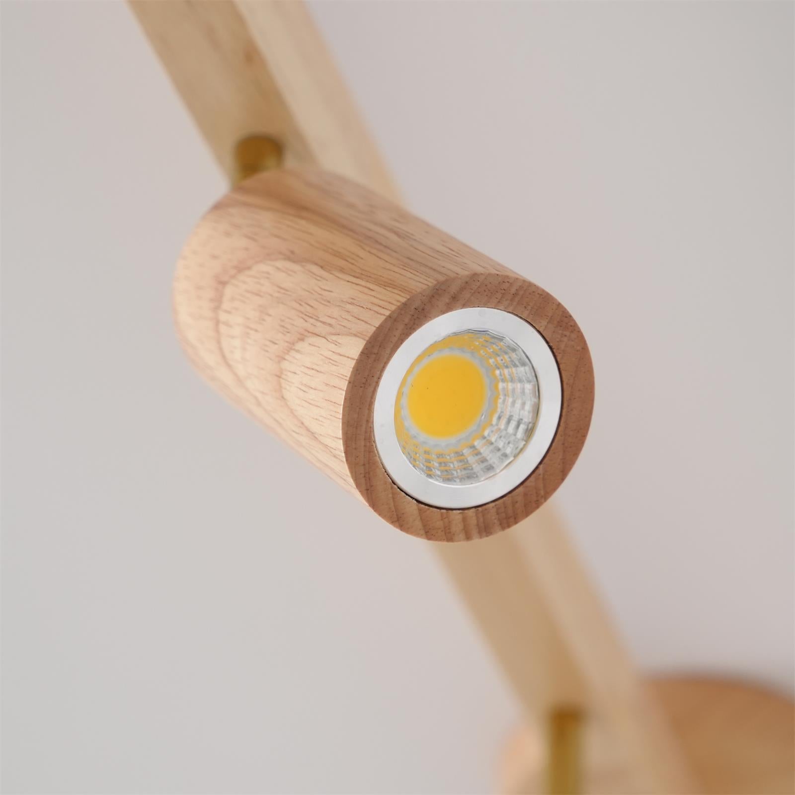 Holz Schienendeckenleuchte LED Holzoptik Gold Verstellbare Spots Wohnzimmer Küche Flur Skandinavisch Modern | Restfield