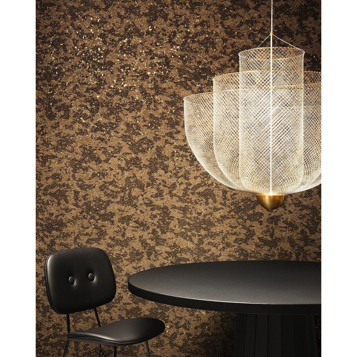 Geometrische Metalen Kroonluchter met Geïntegreerde LED en Messing Accenten – Drie Gelaagde Designlamp | Sansoti
