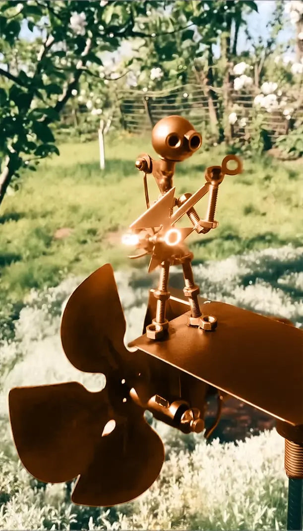 Windmolen Metaal Handgelast 32x15cm Muzikant Gitaar Tuin Terras Balkon Decoratie Windvaan Roestvrij Cadeau Muziekliefhebber | Sansoti
