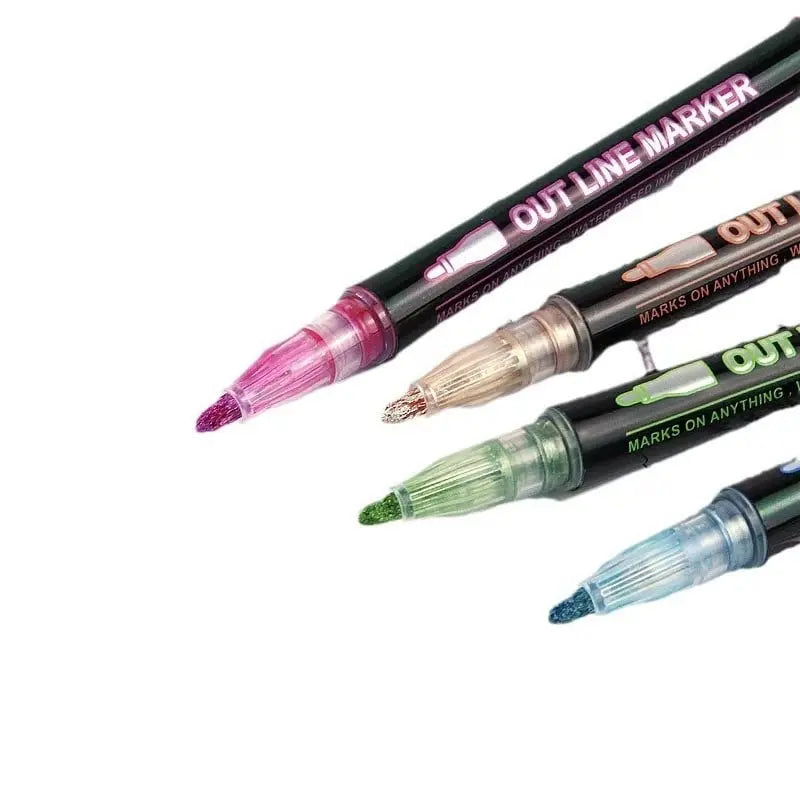 Metallic Stiften Set 8 of 12 Stuks Glitter Marker Papier Glas Acryl Knutselen Tekenen Bullet Journal Scrapbooking Volwassenen Kinderen | Sansoti