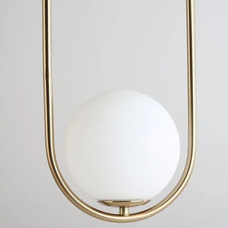 Scandinavische Hanglamp Mia met Gouden Armatuur en Glazen Kap – Moderne Plafondverlichting voor Eetkamer, Slaapkamer en Woonkamer | Sansoti