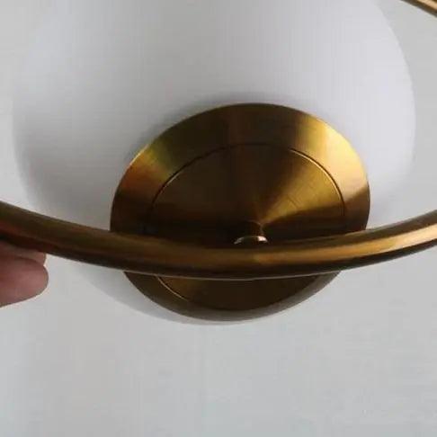 Scandinavische Hanglamp Mia met Gouden Armatuur en Glazen Kap – Moderne Plafondverlichting voor Eetkamer, Slaapkamer en Woonkamer | Sansoti