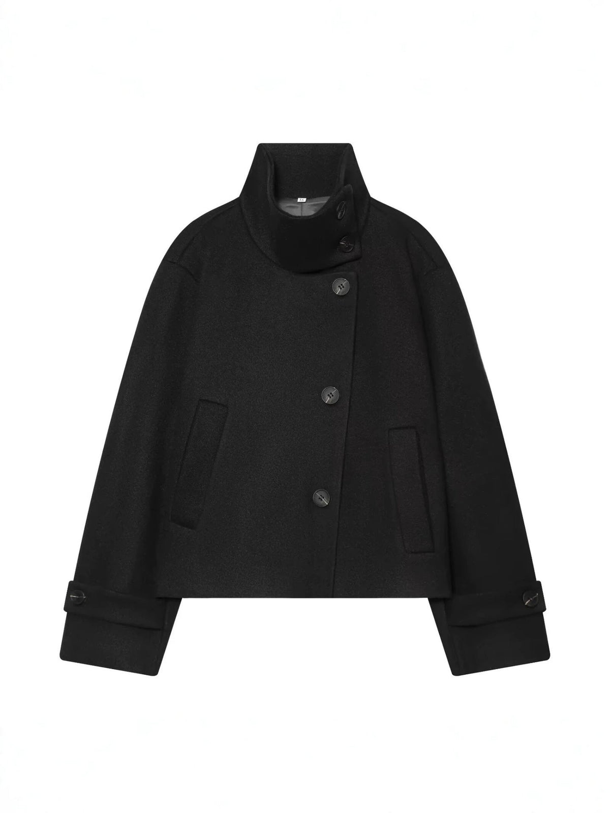 Halflange Winterjas Dames Wol Reverskraag Vleermuis Jas Elegant Zakelijk Tijdloos Design Voorjaar Herfst | Sansoti