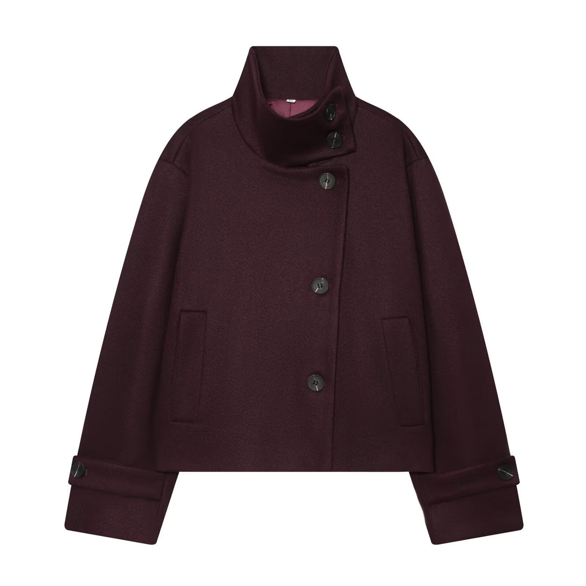 Halflange Winterjas Dames Wol Reverskraag Vleermuis Jas Elegant Zakelijk Tijdloos Design Voorjaar Herfst | Sansoti