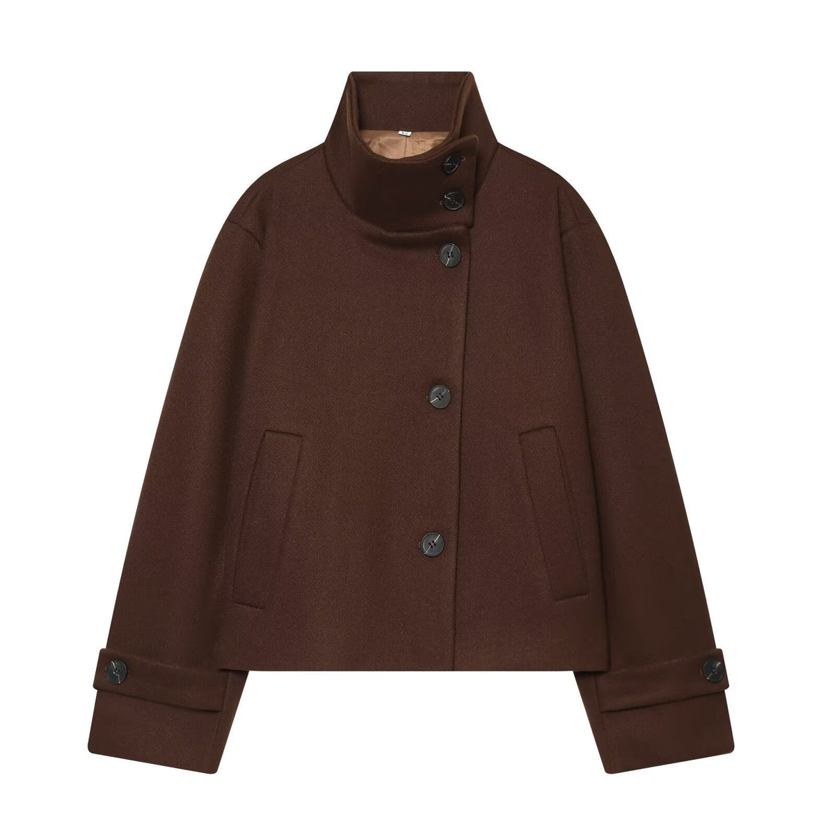 Halflange Winterjas Dames Wol Reverskraag Vleermuis Jas Elegant Zakelijk Tijdloos Design Voorjaar Herfst | Sansoti