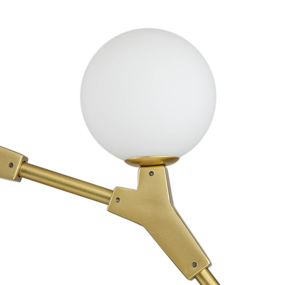 Lineaire Kroonluchter met Glazen Bellen 140cm Messing Zwart 8-Lichts G9 Verstelbaar Modern Design Eetkamerlamp | Sansoti
