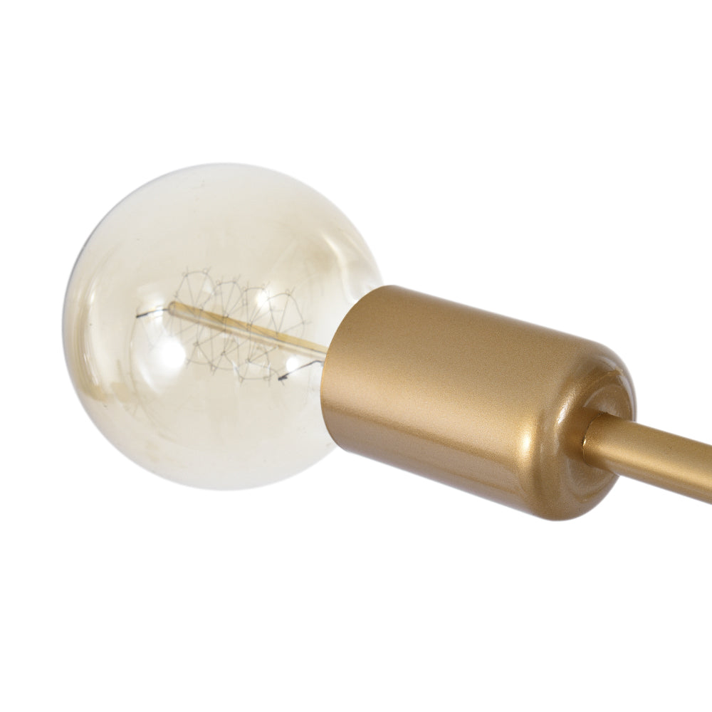 Lustre semi-plafonnier à 6 lumières en métal doré effet laiton, design Sputnik, ampoules E26 E27, 48 cm, salon | Sansoti