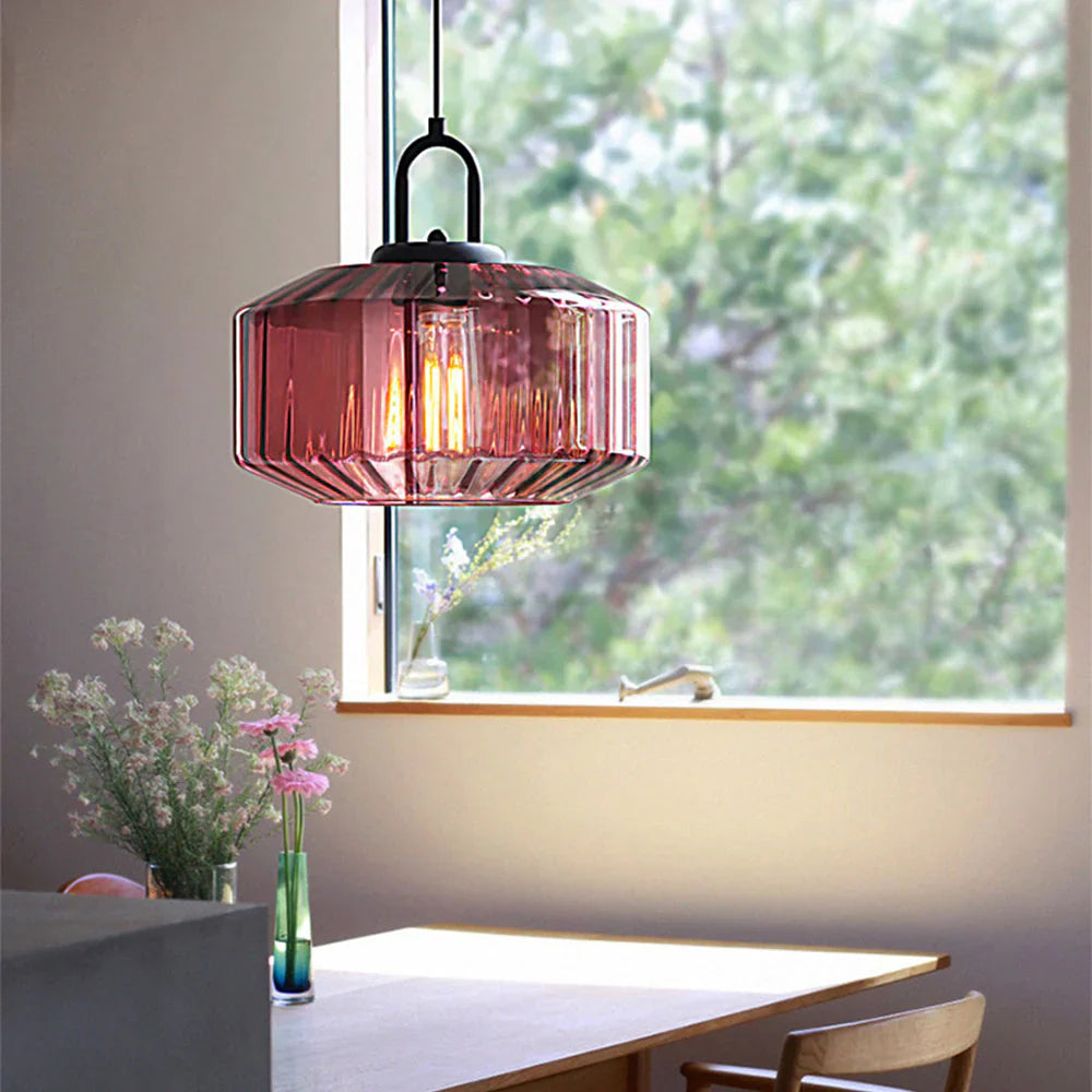 Hanglamp Geblazen Glas Gestreept Vintage Minimalistisch LED Eetkamer Woonkamer Slaapkamer | Sansoti