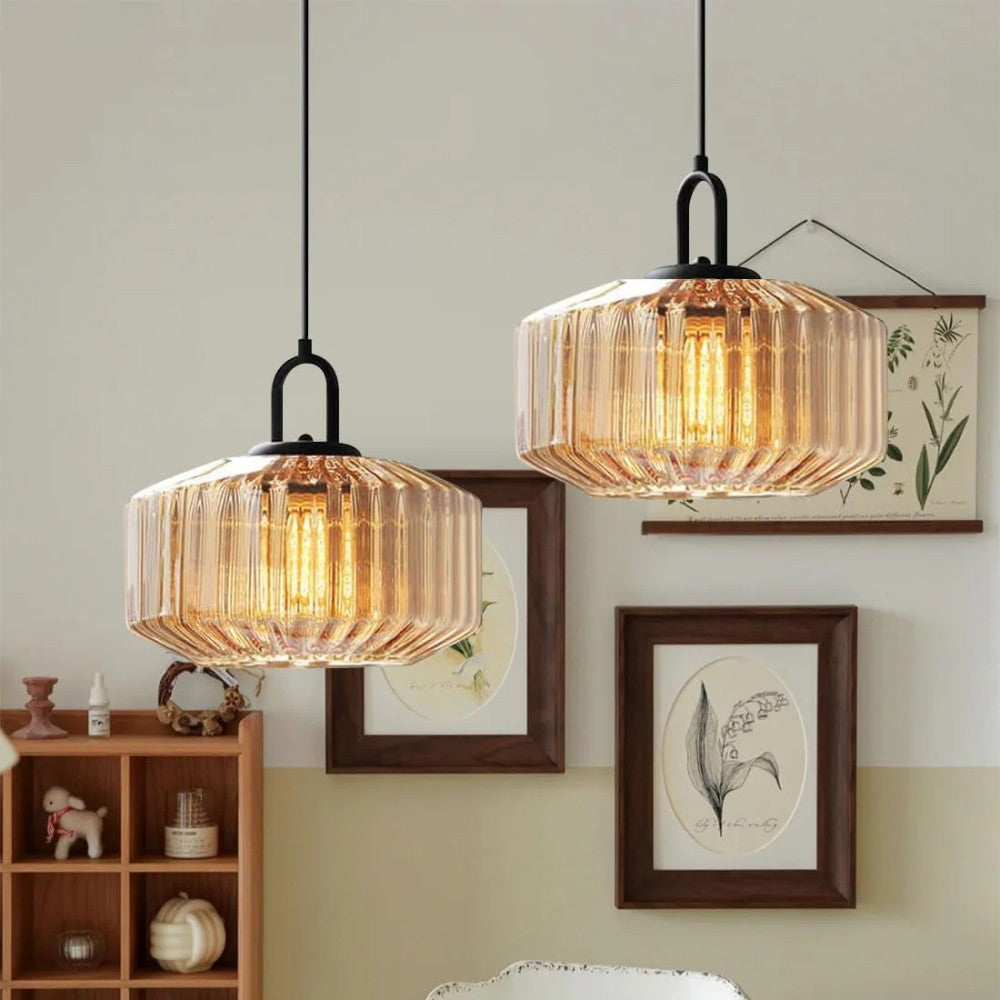 Hanglamp Geblazen Glas Gestreept Vintage Minimalistisch LED Eetkamer Woonkamer Slaapkamer | Sansoti