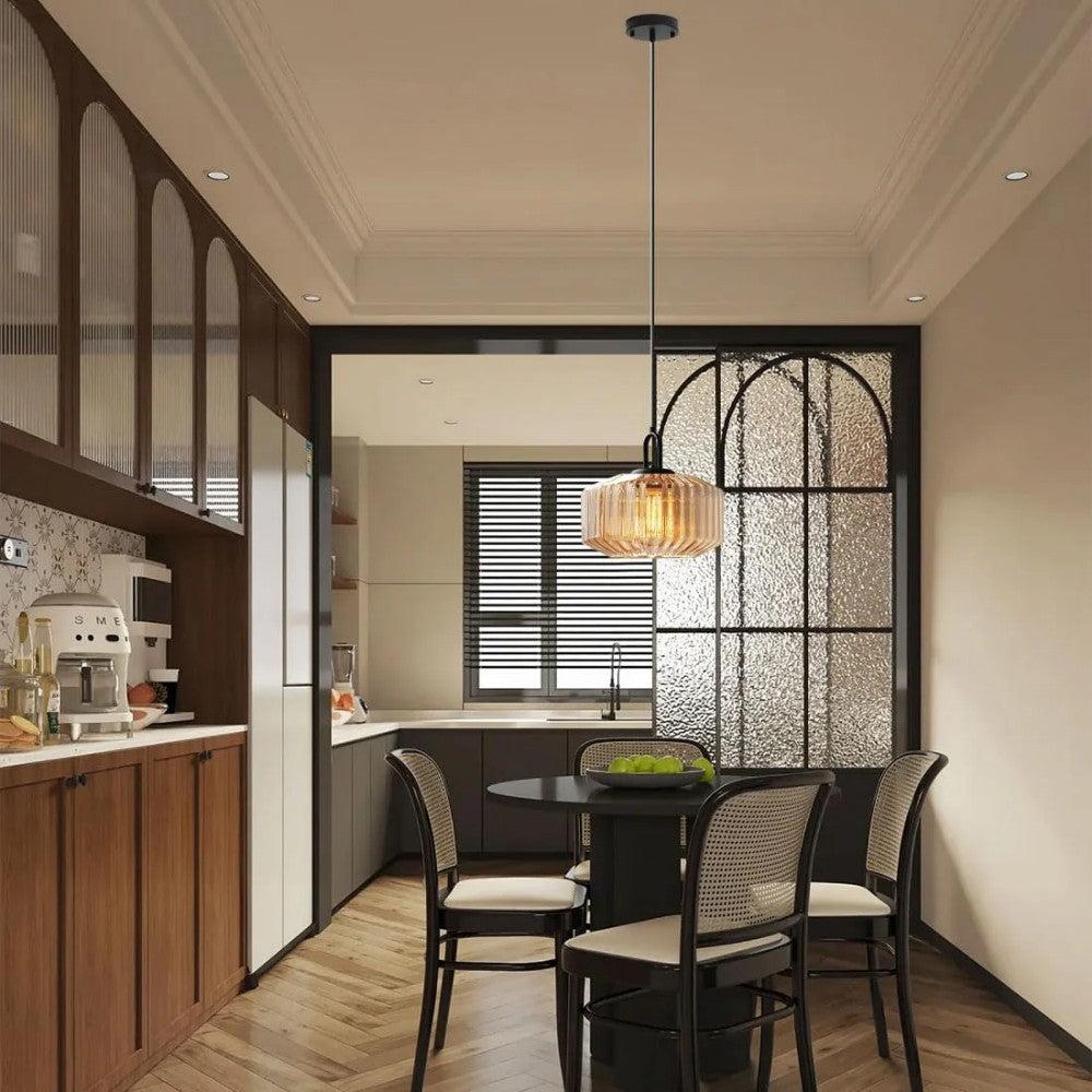 Hanglamp Geblazen Glas Gestreept Vintage Minimalistisch LED Eetkamer Woonkamer Slaapkamer | Sansoti