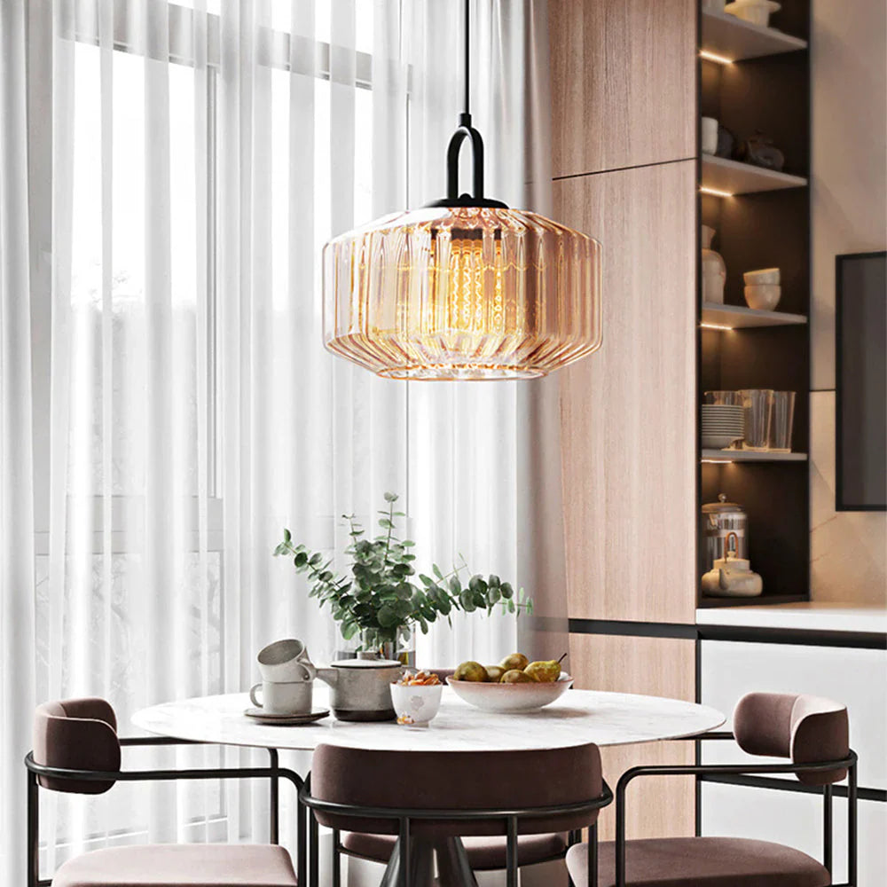 Hanglamp Geblazen Glas Gestreept Vintage Minimalistisch LED Eetkamer Woonkamer Slaapkamer | Sansoti