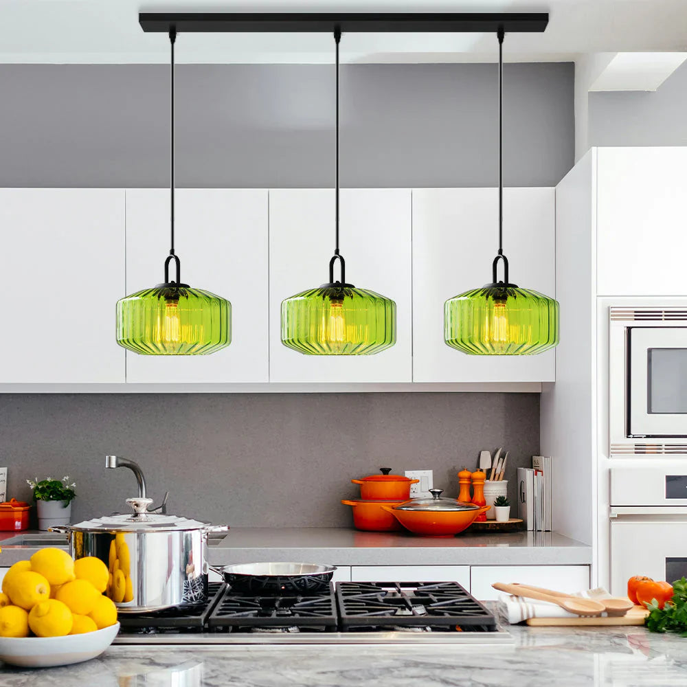 Hanglamp Geblazen Glas Gestreept Vintage Minimalistisch LED Eetkamer Woonkamer Slaapkamer | Sansoti