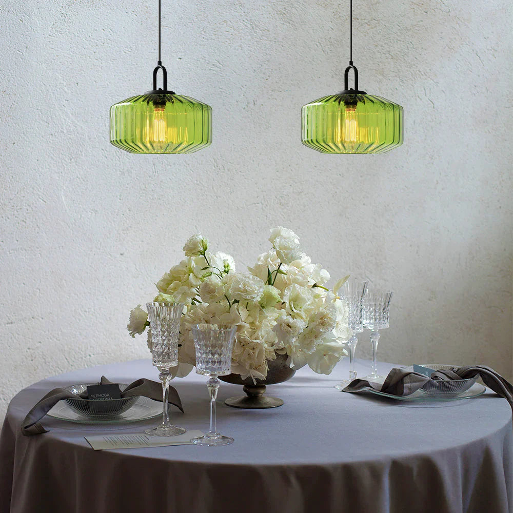 Hanglamp Geblazen Glas Gestreept Vintage Minimalistisch LED Eetkamer Woonkamer Slaapkamer | Sansoti