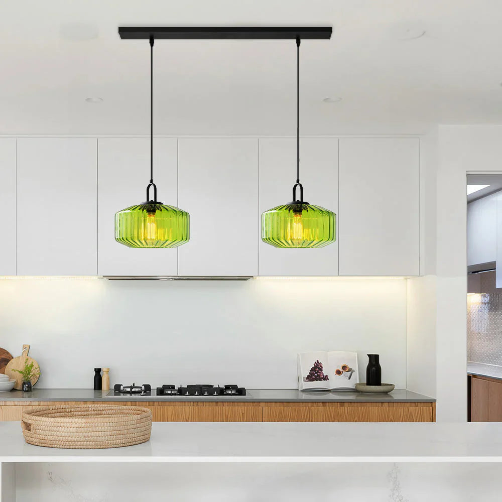 Hanglamp Geblazen Glas Gestreept Vintage Minimalistisch LED Eetkamer Woonkamer Slaapkamer | Sansoti