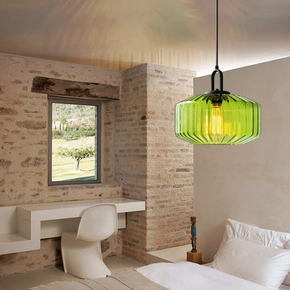 Hanglamp Geblazen Glas Gestreept Vintage Minimalistisch LED Eetkamer Woonkamer Slaapkamer | Sansoti