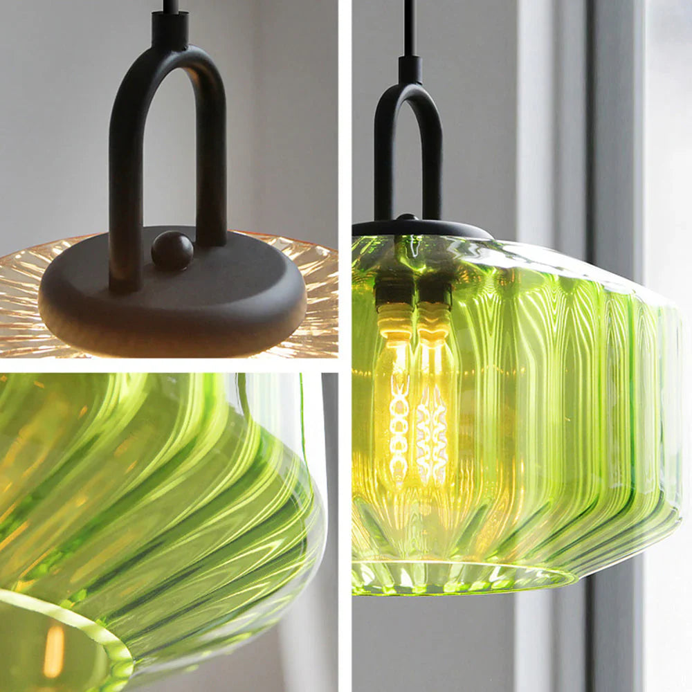 Hanglamp Geblazen Glas Gestreept Vintage Minimalistisch LED Eetkamer Woonkamer Slaapkamer | Sansoti