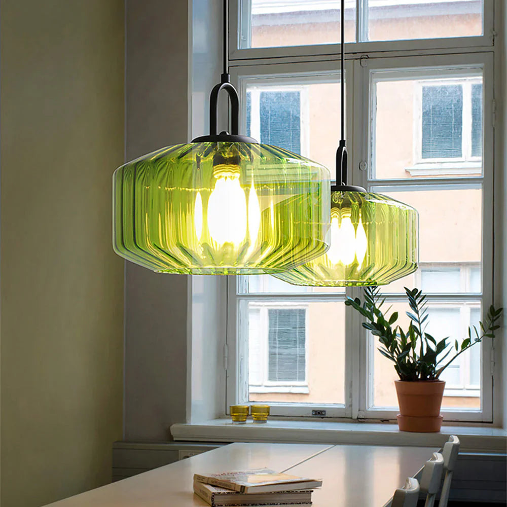 Hanglamp Geblazen Glas Gestreept Vintage Minimalistisch LED Eetkamer Woonkamer Slaapkamer | Sansoti