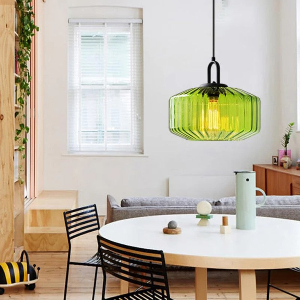 Hanglamp Geblazen Glas Gestreept Vintage Minimalistisch LED Eetkamer Woonkamer Slaapkamer | Sansoti