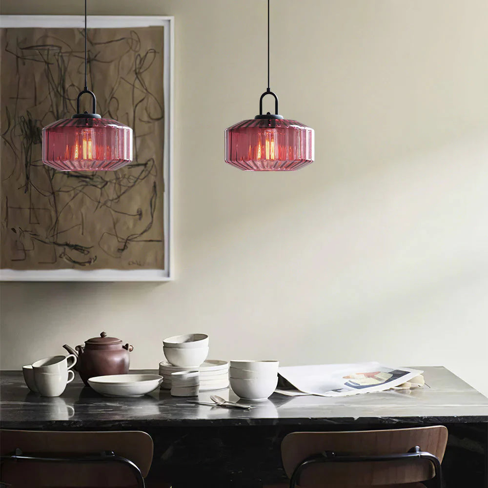 Hanglamp Geblazen Glas Gestreept Vintage Minimalistisch LED Eetkamer Woonkamer Slaapkamer | Sansoti