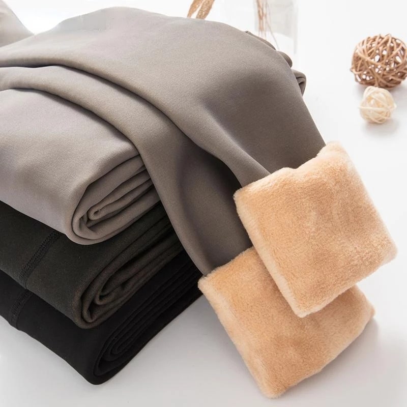 Fleece-Strumpfhose Thermoleggings Durchscheinende Optik Schwarz Grau Braun Beige Hohe Taille Winter-Damenunterwäsche | Sansoti
