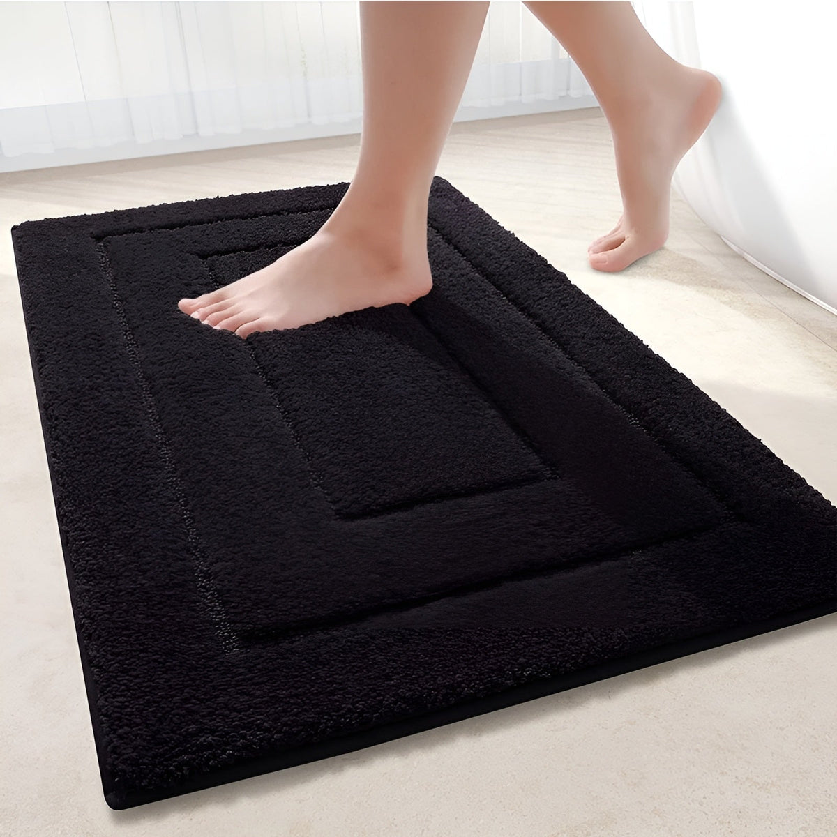 Saugfähige Badematte aus Mikrofaser, rutschfest, 40x60 60x90 cm, Dusch- und Badezimmerteppich, schnell trocknend, weich, waschbar | Sansoti