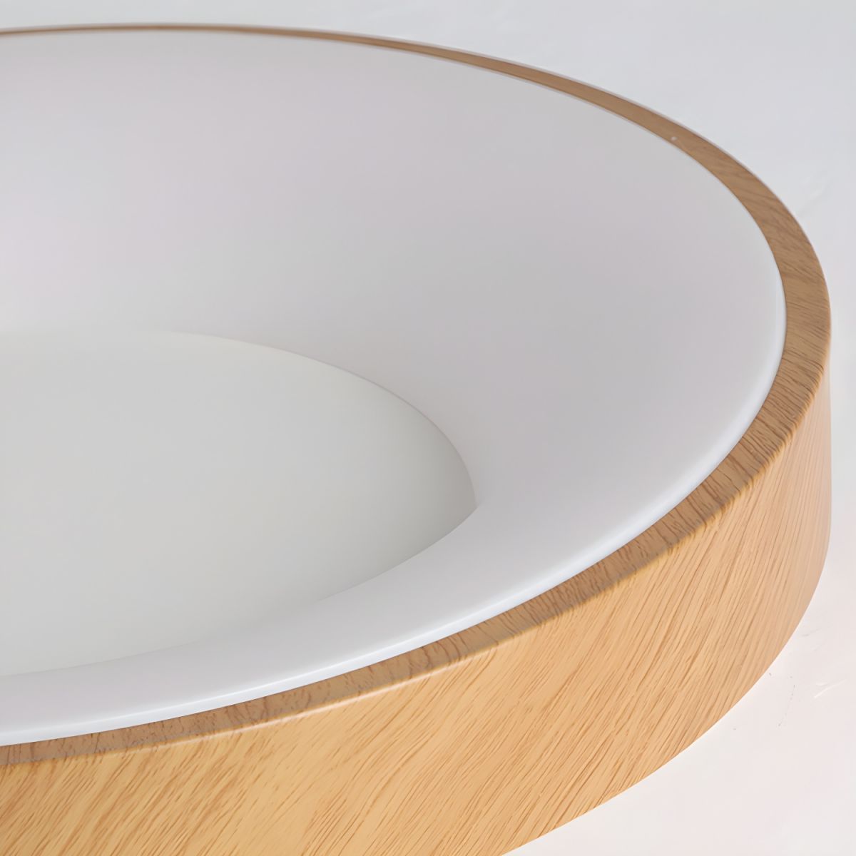 Plafondlamp Houtlook Metaal Wit LED Woonkamer Slaapkamer 3000K 4000K 6000K Ø23 Ø40cm Plafonnière Flush Mount Naturel | Sansoti