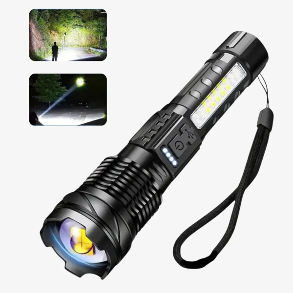Militaire Zaklamp 5000 Lumen Tactisch LED Oplaadbaar USB Waterdicht Schokbestendig Zoombaar 5 Modi Compact Ultra Helder Outdoor Camping | Sansoti