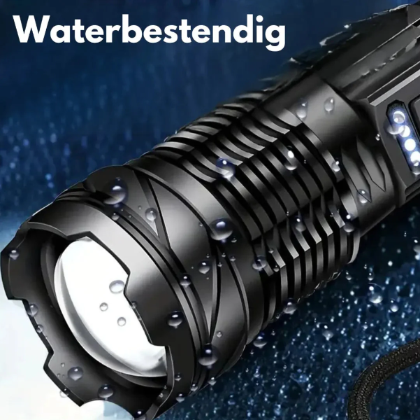 Militaire Zaklamp 5000 Lumen Tactisch LED Oplaadbaar USB Waterdicht Schokbestendig Zoombaar 5 Modi Compact Ultra Helder Outdoor Camping | Sansoti