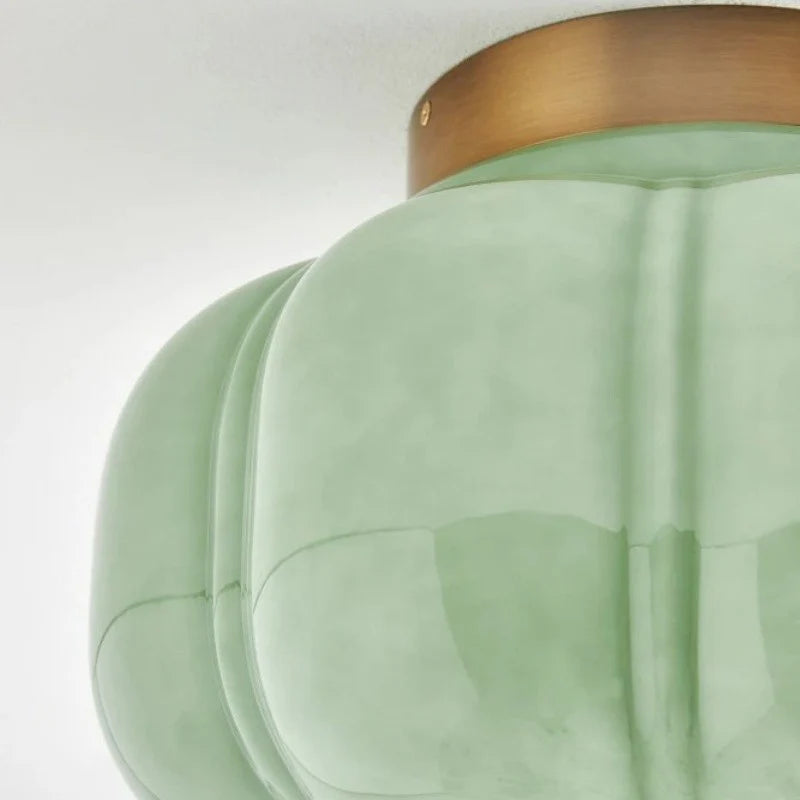 Vintage Semi-Plafondlamp Melkglas Pompoen Eloise E26 Retro Plafondverlichting Woonkamer | Sansoti