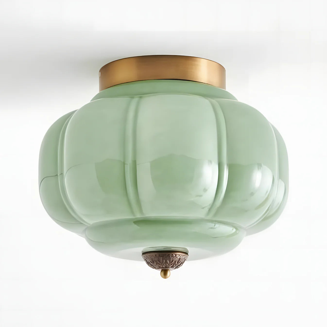 Vintage Semi-Plafondlamp Melkglas Pompoen Eloise E26 Retro Plafondverlichting Woonkamer | Sansoti