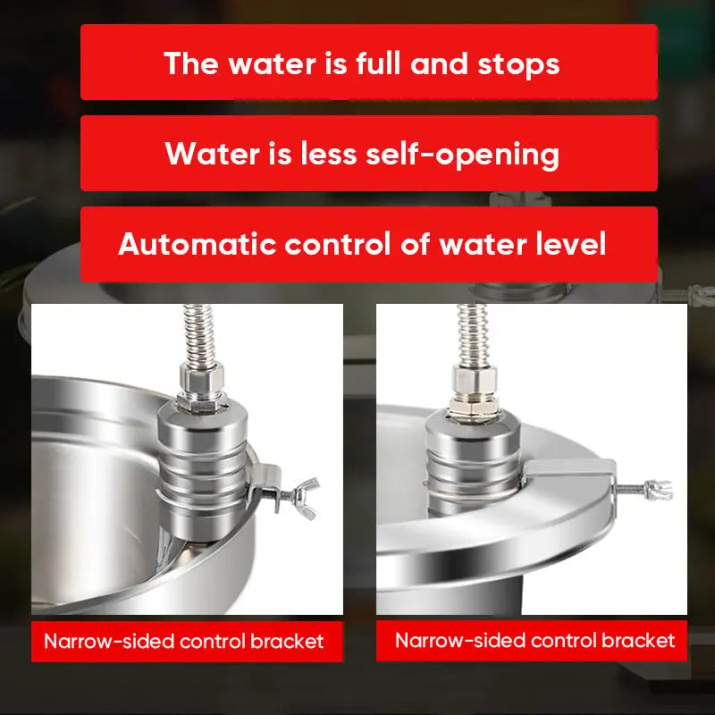 Compact Vlotterventiel Roestvrijstaal Automatische Waterniveauregeling voor Regenton Vijver Tuin Waterreservoir | Sansoti